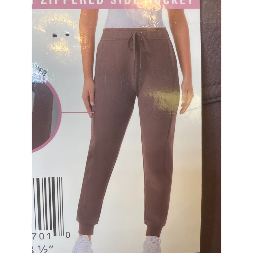 32 Degrees Heat Women's Brown Jogger Pants with Zipper Pockets Large - Picture 2 of 6